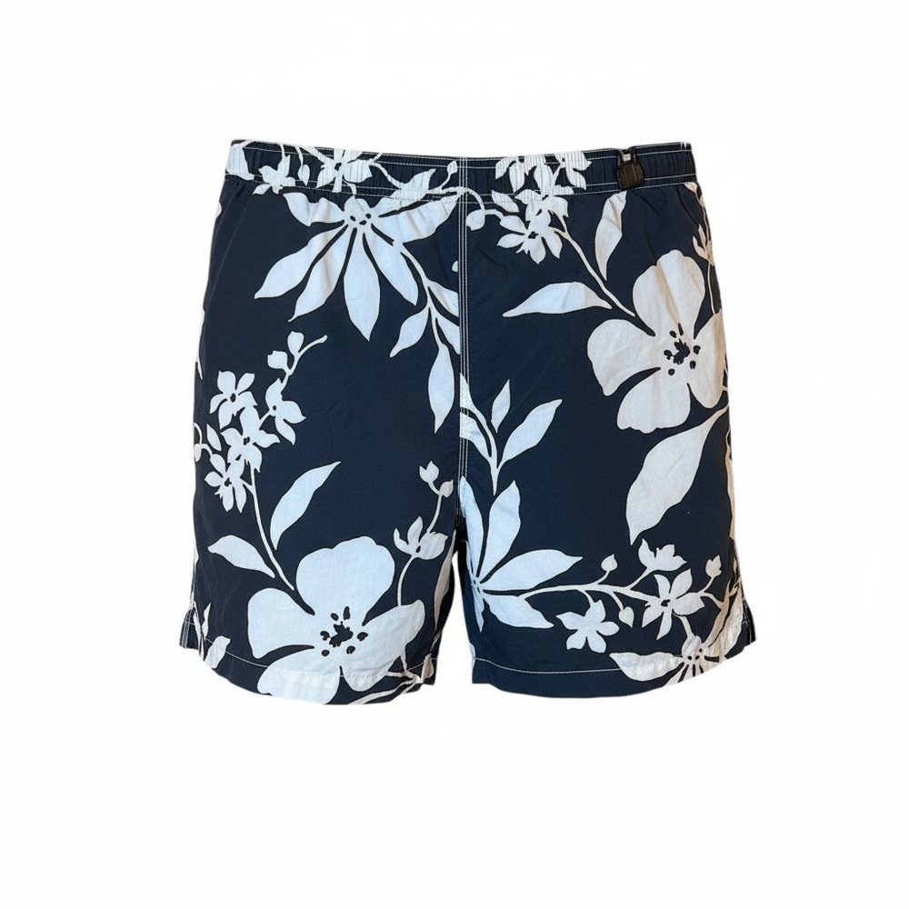 Tommy Bahama Dk. Gray and White Tropical Floral Print Swim Trunks Size L - Picture 3 of 11